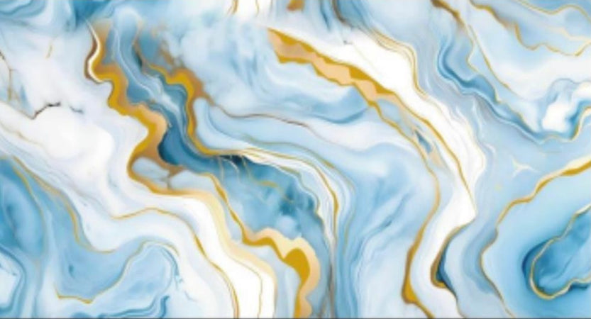 Pannello Adesivo Effetto Marmo Venato Oro Azzurro 120x300cm Pareti Paraschizzi Stanza