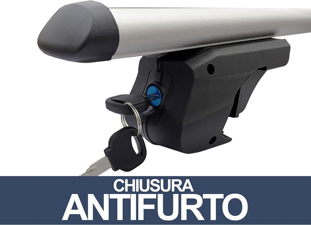 2pz Barre Portapacchi Portatutto Universali Da 120cm Auto Per Binari Rialzati Fino A 135cm
