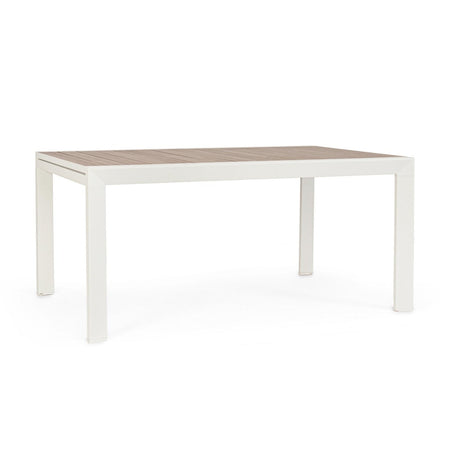 Tavolo "Belmar" allungabile con struttura in alluminio, piano con doghe, per arredo interno ed esterno