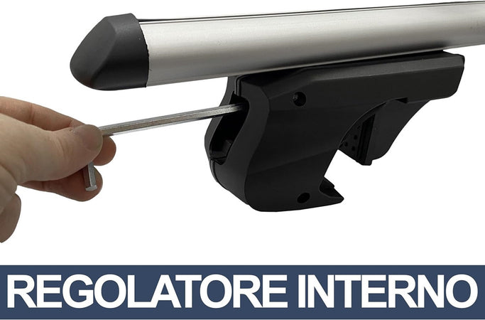 2pz Barre Portapacchi Portatutto Universali Da 120cm Auto Per Binari Rialzati Fino A 135cm