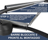 2pz Barre Portapacchi Portatutto Universali Da 120cm Auto Per Binari Rialzati Fino A 135cm