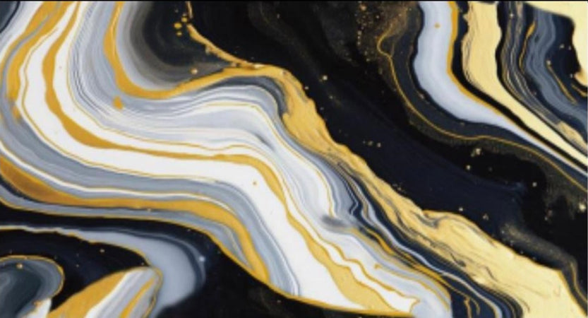 Pannello Adesivo Effetto Marmo Nero Fluido Venato Oro Bianco 120x300cm Pareti Paraschizzi