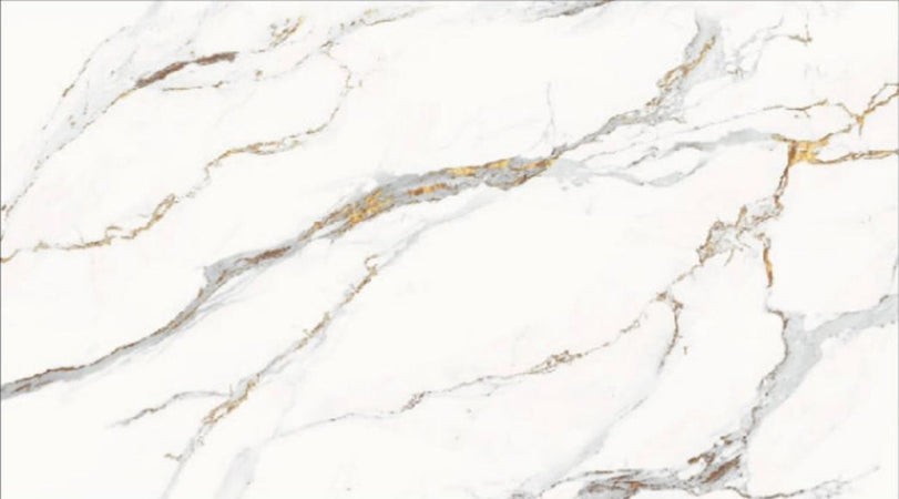 Pannello Adesivo Effetto Marmo Bianco Venato Oro 120x300 Cm Pareti Paraschizzi Stanza