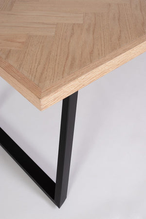 Tavolo "Dukat" con piano in MDF impiallacciato, gambe in acciaio da 180 x 90 x 76 cm