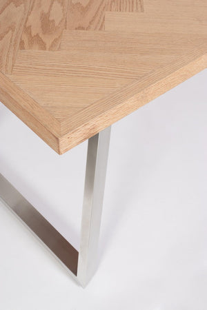 Tavolo "Dukat" con piano in MDF impiallacciato, gambe in acciaio da 180 x 90 x 76 cm