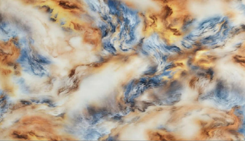 Pannello Adesivo Effetto Marmo Sfumato Blu Oro Bianco 120x300cm Pareti Paraschizzi Stanza