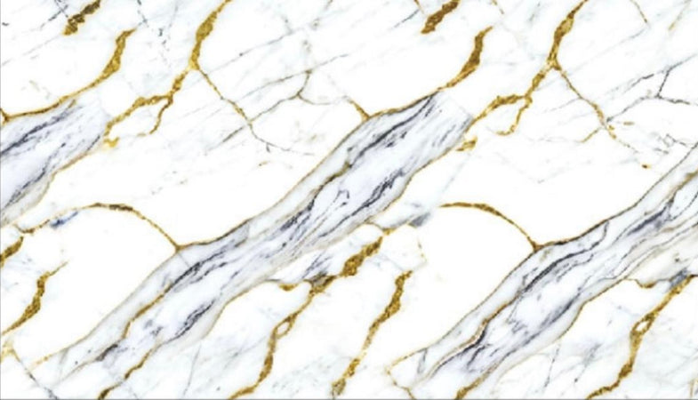 Pannello Adesivo Effetto Marmo Bianco Venato Oro Blu 120x300cm Pareti Paraschizzi Stanza