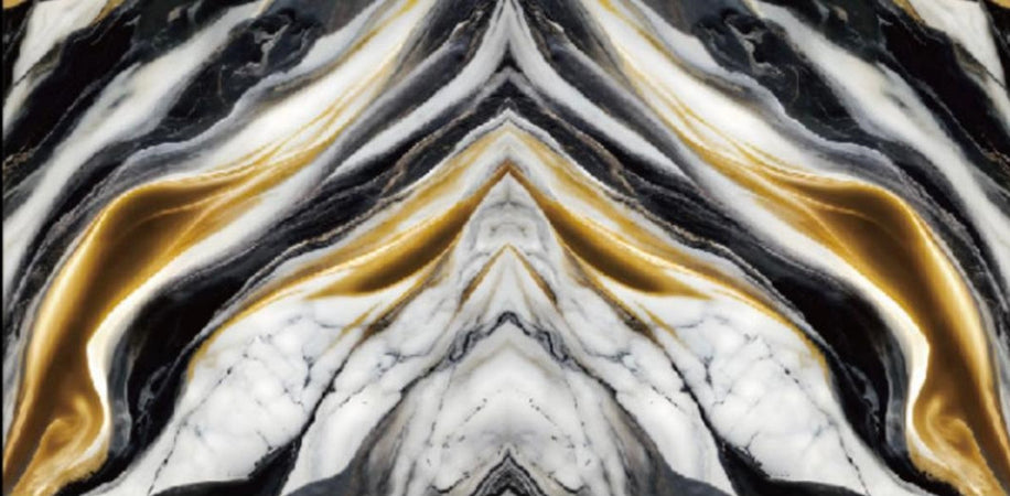 Pannello Adesivo Effetto Marmo Con Venature Nere Bianche Oro 120x300cm Pareti Paraschizzi