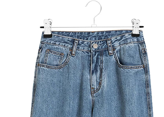Set 3pz Grucce Per Pantaloni Gonne In Acciaio 30cm Appendiabiti Vestiti Con Clip 79334