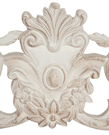 Biscottini Sopraporta in legno finitura bianco anticato L98xPR4xH33 cm Made in Italy