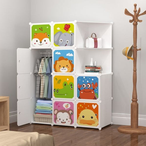 Armadio Guardaroba Modulare A 10 Cubi Con Ante Decorate Appendiabiti Personalizzabile