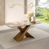 Tavolo Procyon con gambe verniciatura spazzolata e piano in ceramica, design moderno, 180/260 x 90 x h 75 cm