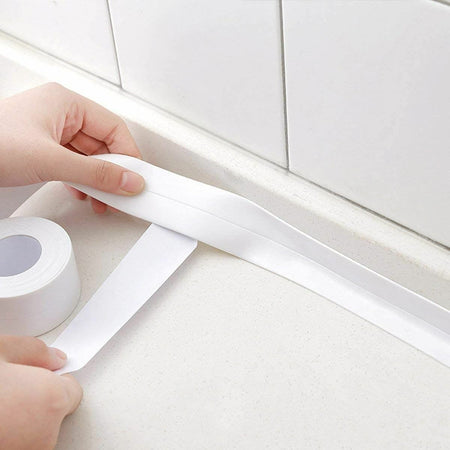 Nastro Sigillante Pieghevole Impermeabile Antimuffa Per Bagno Cucina 3.4 Mt Bianco