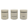 Set Di 3 Barattoli Da Cucina Colore Crema Capacità Da 75 Cl Design Moderno Elegante