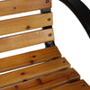 Panchina Da Parco Panca Con Braccioli In Metallo Legno Marrone 122x60x81cm Arredo Giardino