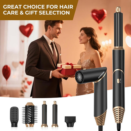 Air Styler 5in1 Spazzola Capelli Ad Aria Calda Asciugacapelli Liscio Onde Ricci Multifunzione