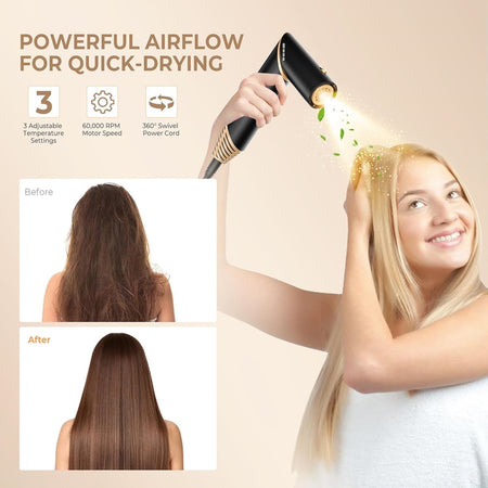 Air Styler 5in1 Spazzola Capelli Ad Aria Calda Asciugacapelli Liscio Onde Ricci Multifunzione