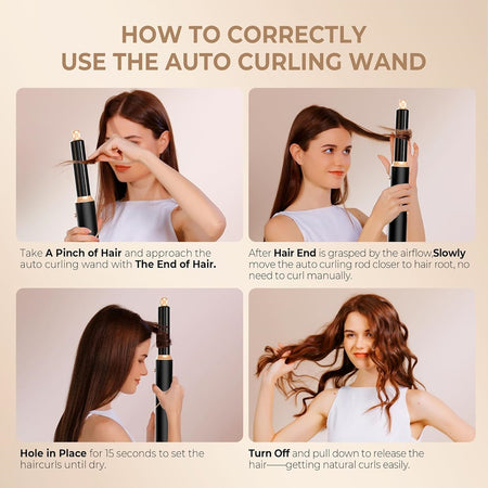 Air Styler 5in1 Spazzola Capelli Ad Aria Calda Asciugacapelli Liscio Onde Ricci Multifunzione