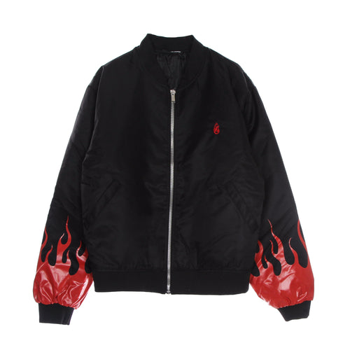 VISION OF SUPER Giubbotto Bomber Uomo Red Flames Bomber Black/red da uomo