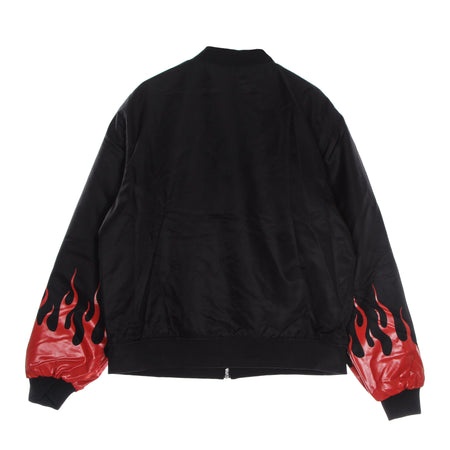 VISION OF SUPER Giubbotto Bomber Uomo Red Flames Bomber Black/red da uomo