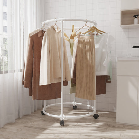 Telaio Circolare Tondo Con Ruote 360° Supporto Rotante Per Negozio Abbigliamento