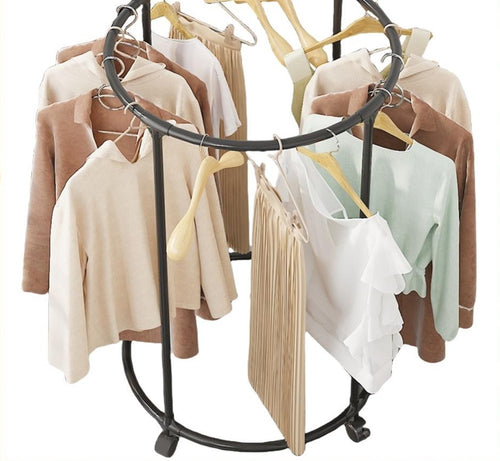 Telaio Circolare Tondo Con Ruote 360° Supporto Rotante Per Negozio Abbigliamento