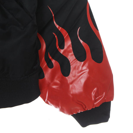 VISION OF SUPER Giubbotto Bomber Uomo Red Flames Bomber Black/red da uomo