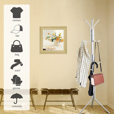 Appendiabiti Indipendente Con 12 Ganci Multiuso Per Ombrelli Borse Giacche 170 X 42 Cm