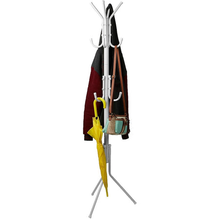 Appendiabiti Indipendente Con 12 Ganci Multiuso Per Ombrelli Borse Giacche 170 X 42 Cm