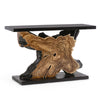 Consolle Sherwood con struttura interna in radici di Teak, per interno