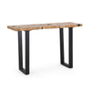 Consolle Elwood con piano in radici di teak originali, 120 x 40 x 75h cm