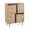 Credenza Stanwood con 3 ante e 3 cassetti, in mdf, finitura in rovere