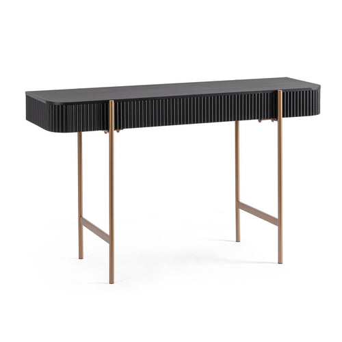 Consolle Darcy con struttura in acciaio, piani in vetro, da 120 x 40 x 73h cm
