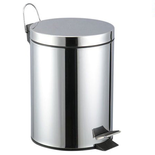 Pattumiera In Acciaio A Pedale Da Bagno 5lt Bidone Cestino Spazzatura Differenziata 87442