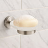 Porta Sapone In Acciaio Satinato Con Piattino Vetro Satinato Accessori Da Bagno 87905