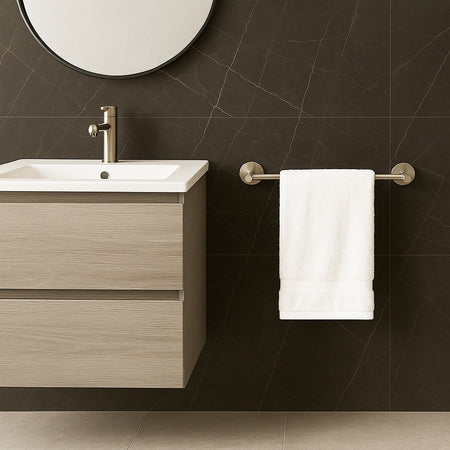 Porta Asciugamani Lungo Da 60 Cm In Acciaio Satinato Accessorio Arredo Bagno 87912