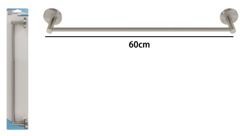 Porta Asciugamani Lungo Da 60 Cm In Acciaio Satinato Accessorio Arredo Bagno 87912