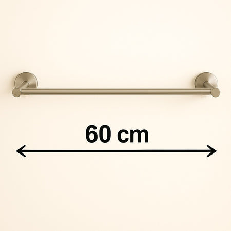 Porta Asciugamani Lungo Da 60 Cm In Acciaio Satinato Accessorio Arredo Bagno 87912