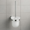 Porta Scopino Per Wc In Acciaio Satinato Con Bicchiere Vetro Satinato Arredo Bagno 87913