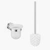 Porta Scopino Per Wc In Acciaio Satinato Con Bicchiere Vetro Satinato Arredo Bagno 87913