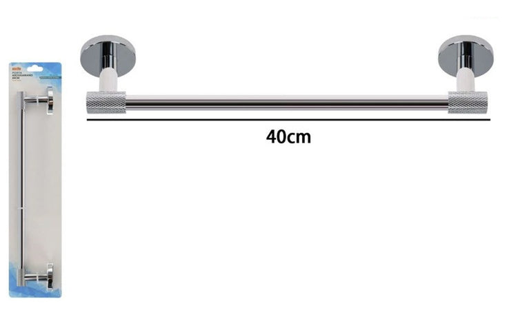 Porta Asciugamani Lungo Da 40 Cm In Acciaio Cromato Accessorio Per Arredo Da Bagno 87922