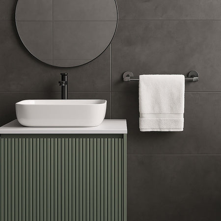 Porta Asciugamani Lungo Da 60 Cm In Acciaio Cromato Accessorio Per Arredo Da Bagno 87923