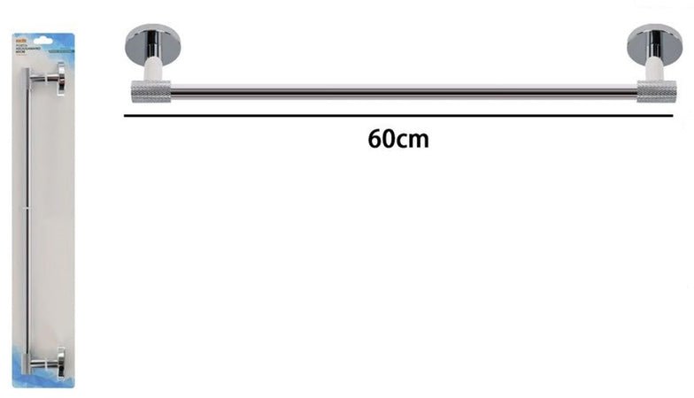 Porta Asciugamani Lungo Da 60 Cm In Acciaio Cromato Accessorio Per Arredo Da Bagno 87923