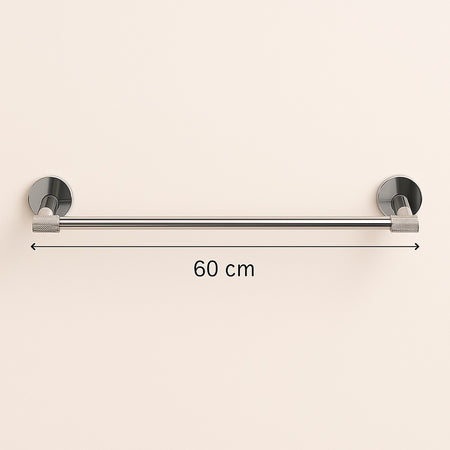 Porta Asciugamani Lungo Da 60 Cm In Acciaio Cromato Accessorio Per Arredo Da Bagno 87923