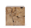 Tavolino Elwood cubo in radici di teak originali per arredamento