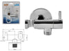 Deviatore Con Supporto In Ottone Per Rubinetto Accessorio Bagno Doccia Cromato Tondo 59505