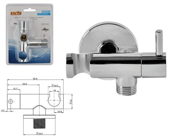 Deviatore Con Supporto In Ottone Per Rubinetto Accessorio Bagno Doccia Cromato Tondo 59505