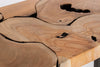 Consolle Elwood con piano in radici di teak originali, 120 x 40 x 75h cm