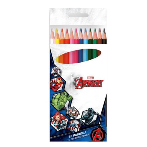 Set 12 Pastelli Matite Colorate Colori Avengers Disegno Scuola Bambini Cancelleria 955654