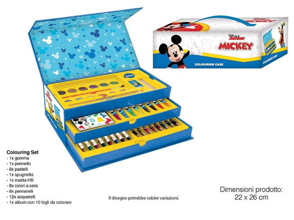 Set Da Colorare Valigetta Con Colori Bambini Topolino Cassetti Kit Disegno Pittura 951731
